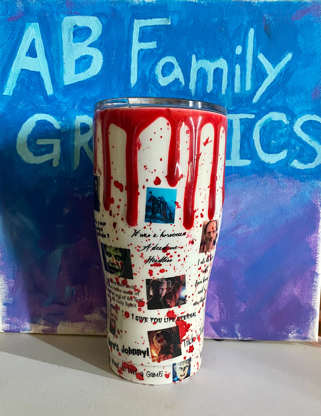 Glow in the dark horror tumbler